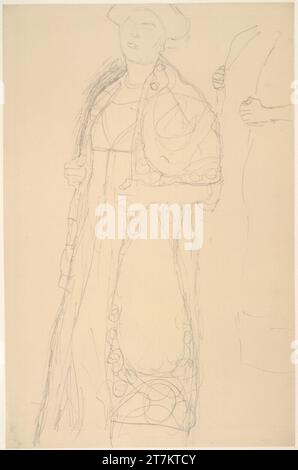 Gustav Klimt Etude pour 'Portrait Eugenia Primavesi'. Crayon sur papier 1912-1913, 1912/1913 Banque D'Images