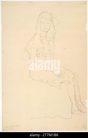 Gustav Klimt étude pour 'Portrait Mäda Primavesi'. Crayon sur papier 1912-1913, 1912/1913 Banque D'Images