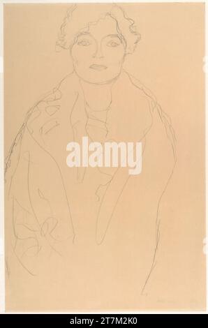 Gustav Klimt étude pour 'Portrait Johanna Staude'. Crayon sur papier vers 1917 Banque D'Images