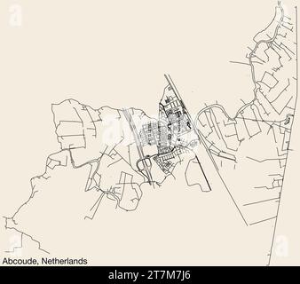 Carte des routes de rue de ABCOUDE, PAYS-BAS Illustration de Vecteur