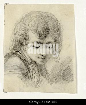 Dominique vivant Denon Portrait d'un jeune homme. Crayon graphite Banque D'Images