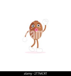 Kiwi fruit sourit. Émoticônes de dessin animé mignon. Icônes emoji. Personnage kiwi avec un visage cool et des lunettes de soleil. Parfait pour les enfants, la marchandise et l'autocollant Illustration de Vecteur