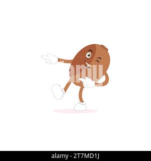 Kiwi fruit sourit. Émoticônes de dessin animé mignon. Icônes emoji. Personnage kiwi avec un visage cool et des lunettes de soleil. Parfait pour les enfants, la marchandise et l'autocollant Illustration de Vecteur