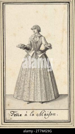 Katharina Sperling mode de la ville d'Augsbourg (36 draps de costume) : Femme à la Maison. Nourri de gris, Laugs Banque D'Images