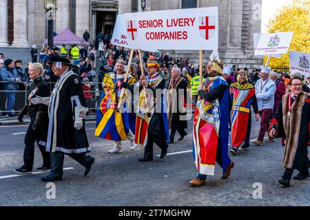 Les Senior Livery Companies participent au Lord Mayor's Show, Londres, Royaume-Uni Banque D'Images