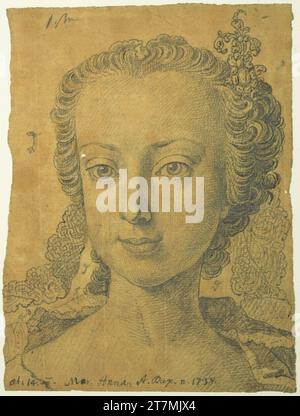 Martin van Meytens der Jüngere Portrait Maria Anna. Crayon, encre 1752, 1752 Banque D'Images