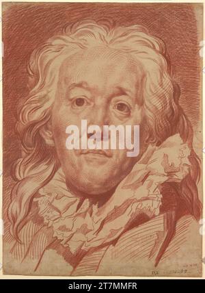 Jacob Matthias Schmutzer Portrait du sculpteur Johann Martin Fischer (1740-1820). Craie rouge 1781 , 1781 Banque D'Images