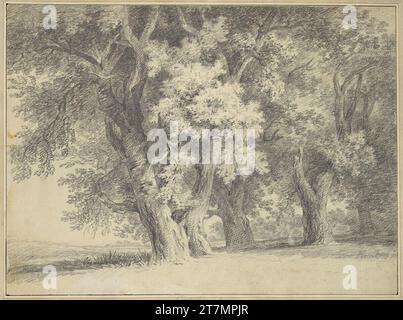 Franz Gabet Tree Group. Craie noire (crayon ?) 1799, 1799 Banque D'Images
