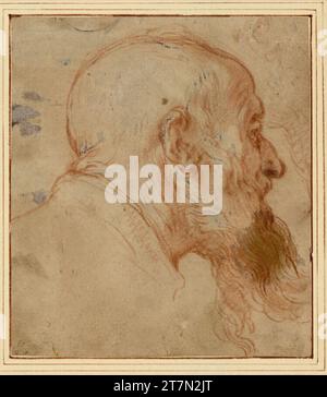 Abraham Bloemaert étude sur la tête de St. Hieronymus de l'image des pères de l'église. Redel, blanc-gropé Banque D'Images