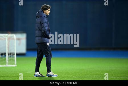 Zagreb, Hrvatska. 16 novembre 2023. Entraîneur Zlatko Dalic lors de l'entraînement de l'équipe de football croate avant le match de qualification pour L'EURO 2024 contre la Lettonie à Zagreb, Croatie le 16. Novembre 2023. Photo : Marko Lukunic/PIXSELL crédit : Pixsell/Alamy Live News Banque D'Images