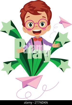 Enfants style design de police coloré amusant lettres de l'alphabet enfantin et illustrations vectorielles de chiffres Illustration de Vecteur