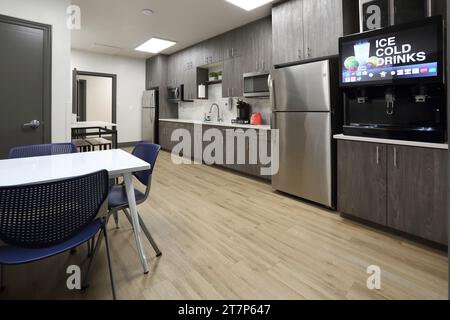 L'intérieur d'une salle de pause sur le lieu de travail. Banque D'Images