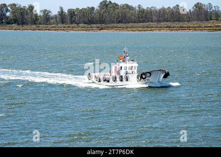 HUELVA, ESPAGNE - 11 JUIN 2023 : bateau sur le port de Huelva, Espagne le 11 juin 2023 Banque D'Images