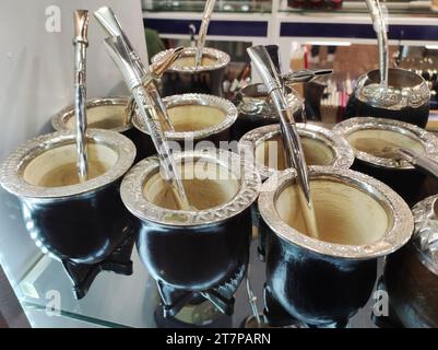 Gourde yerba mate traditionnelle uruguayenne Banque D'Images