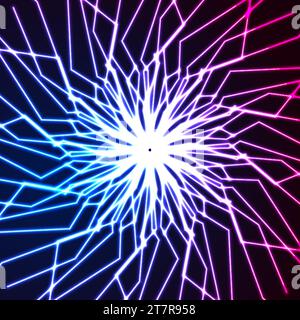 Fond vectoriel abstrait de rayons lumineux néon bleu violet Illustration de Vecteur