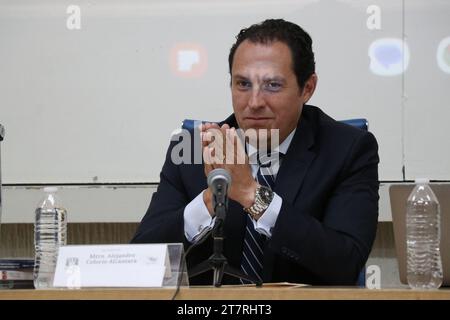 Non exclusif : 16 novembre 2023, Mexico, Mexique. L’enseignant Alejandro Celorio Alcántara a participé à l’inauguration du séminaire. Le variou Banque D'Images