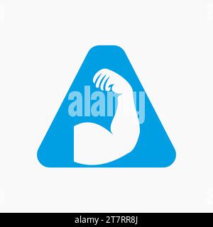 Design de logo lettre A Fitness. Conception d'icône de logo ARM. Symbole Gym Illustration de Vecteur