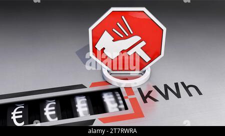 Frein au prix de l'électricité (en allemand : Strompreisbremse) pour éviter des coûts énergétiques excessifs Banque D'Images