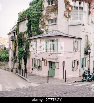 Restaurant la Maison Rose Paris France Banque D'Images