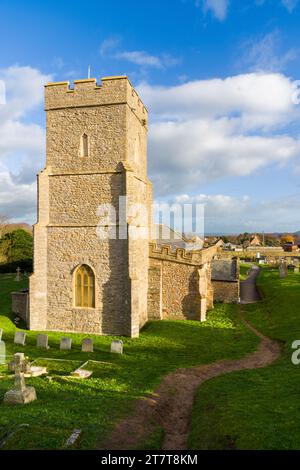 Église St Mary dans le village côtier de Berrow, Somerset, Angleterre. Banque D'Images