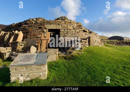 Midhowe Broch, Rousay, Îles Orcades Banque D'Images