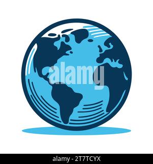 Icône globe Earth isolée sur fond blanc. Globe Earth dans un style plat. Illustration vectorielle Illustration de Vecteur