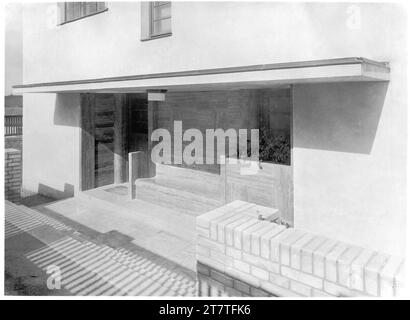 Martin Gerlach jun. Villa Dr. Ing. Frantisek et Milada Müller, Prague-Stresovice, nad Hradnim Vodojemem 14, République de Teschechian, entrée. Loud 1928-1930, Aufnahme 1930 Banque D'Images