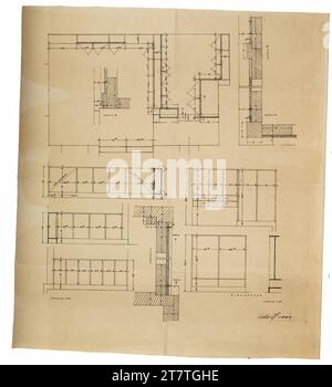 Adolf Loos (Entwerfer in) Maison Tristan Tzara, Paris XVIII, 15, Avenue Junot, France, détails de la bibliothèque. Schwarzpause 1925 Planung, 1926 Bauausführung Banque D'Images