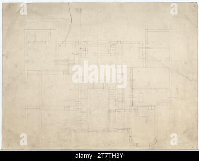 Adolf Loos (Entwerfer in) Villa avec ronds, adresse inconnue, plan d'étage. Papier d'enseigne ; crayon vers 1919 Banque D'Images