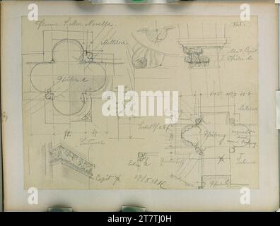 Alfred Castelliz (Zeichner in) Florenz, S. Maria Novella, Pfeilers, plan, ouvert, perspective. Papier, moyen -fort ; dessin au crayon 1898 , 1898 Banque D'Images