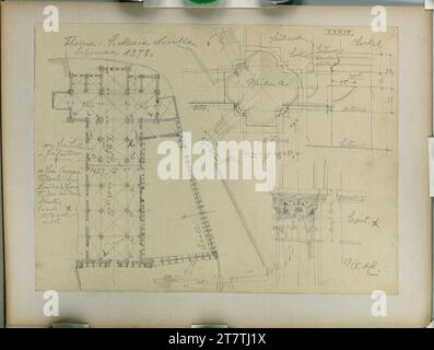 Alfred Castelliz (Zeichner in) Florenz, S. Maria Novella, plan d'étage, pilier et avancé. Papier, moyen -fort ; dessin au crayon 1898 , 1898 Banque D'Images