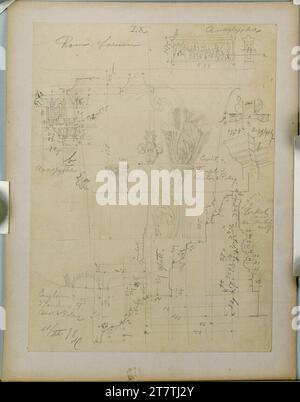 Alfred Castelliz (Zeichner in) Rome, Forum (Romanum?), Détails Architecture, Livre, Cut, perspective. Papier, moyen -fort ; dessin au crayon 1898 , 1898 Banque D'Images