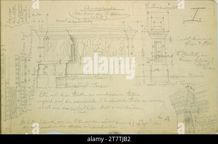 Alfred Castelliz (Zeichner in) Rome, études de poutres, décomposées, perspective. Papier, moyen -fort ; dessin au crayon Banque D'Images