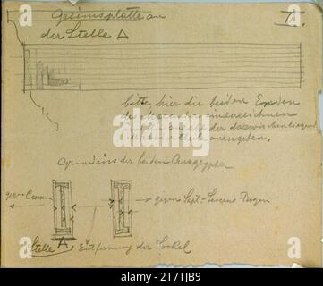 Alfred Castelliz (Zeichner in) Rome, études de poutres, plan d'étage, ouvert. Papier, moyen -fort ; dessin au crayon Banque D'Images