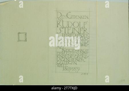 Alfred Castelliz plaque commémorative pour Rudolf Steiner, design, vue. Aquafix ; dessin au crayon 1928 , 1928 Banque D'Images