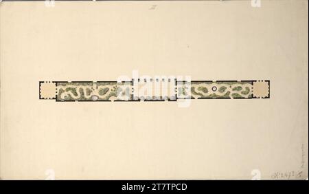 Franz Antoine d. J. (Architekt in) Vienne I, Hofburg, Burggarten, Altes Glashaus, Plankopia, plan d'étage. Crayon (présentation) ; stylo et encre en noir ; multicolore 1847 , 1847 Banque D'Images