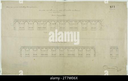Carl von Hasenauer Vienna I, Burgtheater, foyer au rez-de-chaussée, traitement mural. Tamis à cire, printemps 6.7.1878 , 1878-07-06 Banque D'Images