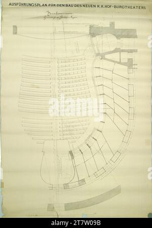 Carl von Hasenauer Vienne I, Burgtheater, auditorium, rez-de-chaussée, plan d'étage. Pause Banque D'Images