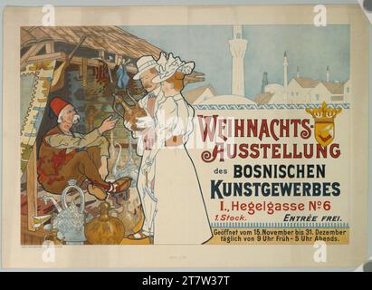 Exposition Anonym de Noël des arts et métiers bosniaques ; I. Hegelgasse no 6. Couleur autour de 1900 Banque D'Images