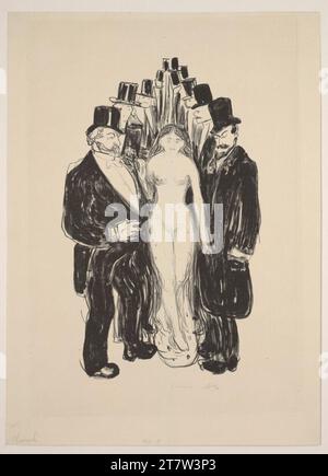 Edvard Munch la ruelle. Lithographie avec litho -mission et douche en noir 1895 , 1895 Banque D'Images