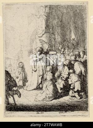 Rembrandt Harmensz. Van Rijn la présentation dans le temple (petite assiette). gravure 1630, 1630 Banque D'Images