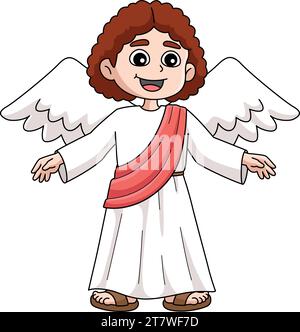 Illustration de clipart colorée de dessin animé d'Archange Illustration de Vecteur