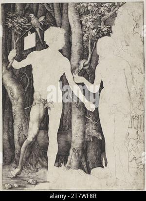 Albrecht Dürer Adam et Eva. Gravure sur cuivre 1504, 1504 Banque D'Images