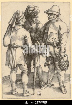 Albrecht Dürer trois agriculteurs en conversation. Gravure sur cuivre ; Blatt est réduit vers 1497 Banque D'Images