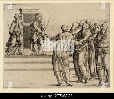 Augustin Hirschvogel Christ est montré au peuple ('Ecce Homo'). gravure 1548, 1548 Banque D'Images