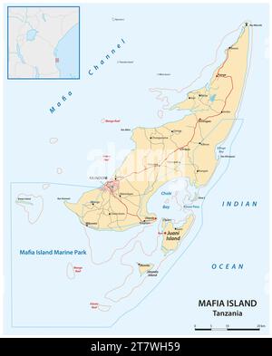 Carte de la Mafia de l'île tanzanienne Kopie Banque D'Images