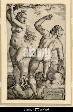 Barthel Beham Apoll et Daphne. Gravure sur cuivre Banque D'Images