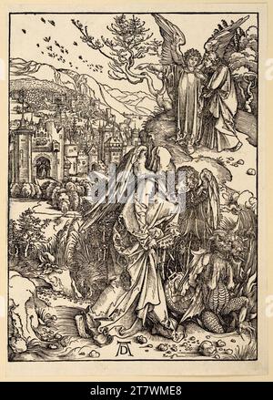 Albrecht est Dürer ange avec la clé de l’abîme (apocalypse, figure XIV). Gravure sur bois vers 1497/98 Banque D'Images