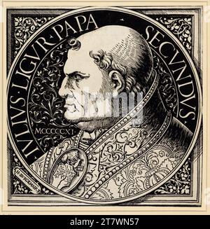 Hans Burgkmair d. Ä. Portrait de profil Pape Jules II .. Gravure sur bois 1511, 1511 Banque D'Images