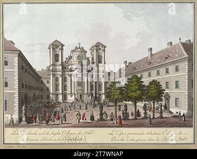 Carl Schütz Piaristenkirche. Gravure colorée 1780, 1780 Banque D'Images